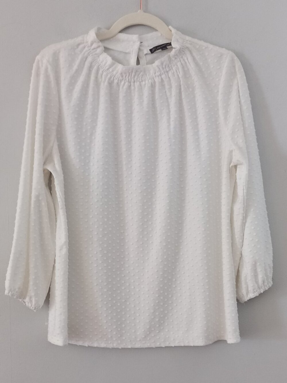 ADRIANNA PAPELL white textured high neck top